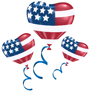 4th july heart balloons 